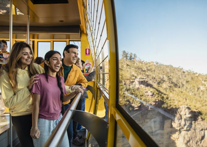 Scenic World, Katoomba Family enjoying views of mountains at Scenic World in Katoomba